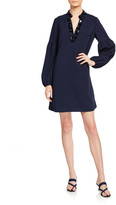 Thumbnail for your product : Lilly Pulitzer Shea Long-Sleeve Stretch Dress w/ Embellished Collar
