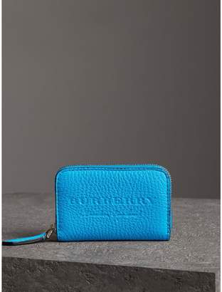 Burberry Embossed Leather Ziparound Coin Case