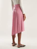 Thumbnail for your product : MSGM Sequin Embellished Asymmetric Midi Skirt - Womens - Pink