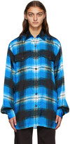 Thumbnail for your product : Dries Van Noten Blue Viscose Plaid Shirt