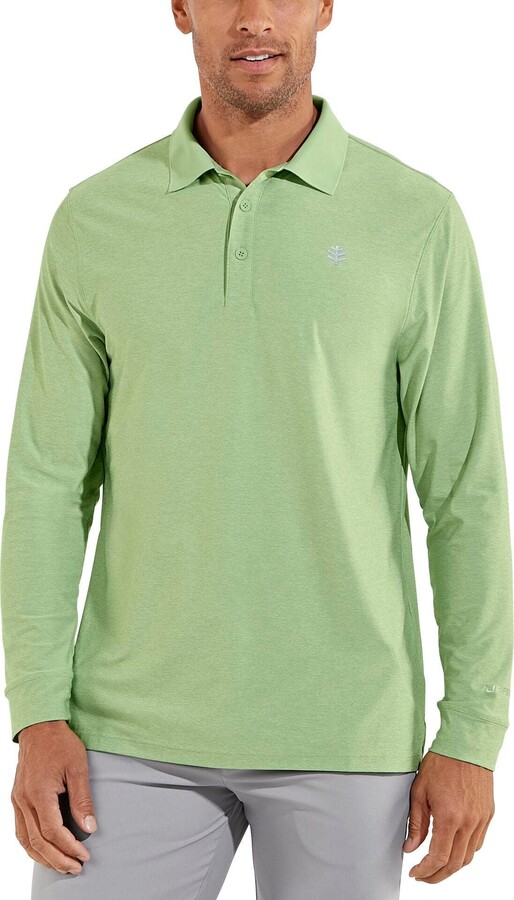 Coolibar UPF 50+ Men's Erodym Long Sleeve Golf Polo Sun Protective