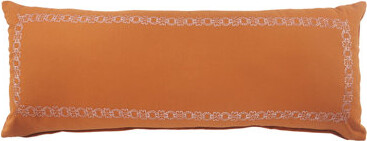 Howard Elliott Boho Bordered Embroidered Woven 100% Cotton Decorative Throw Pillow