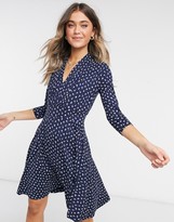 Thumbnail for your product : French Connection jersey print long sleeve ditsy litsy print mini dress