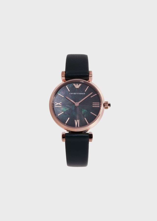 giorgio armani watch leather strap