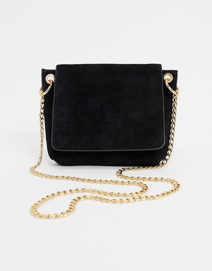 Urban Code Urbancode suede crossbody bag with chain strap in black