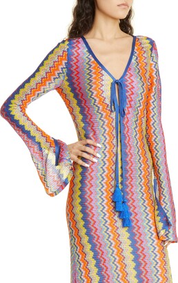 Alexis Zoey Chevron Stripe Long Sleeve Maxi Dress