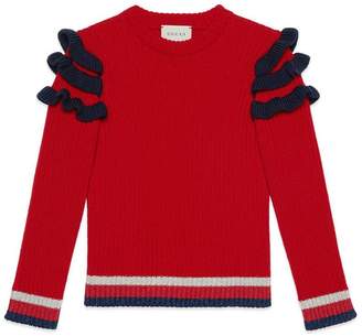 Gucci Children's merino sweater with ruffles
