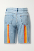 Thumbnail for your product : STILL HERE Sunset Frayed Striped Denim Shorts - Light denim