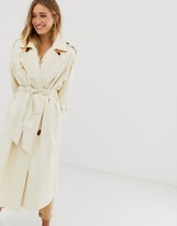 Thumbnail for your product : ASOS DESIGN DESIGN longline trench coat with statement buttons