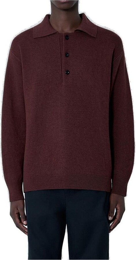 Mhl By Margaret Howell Oversized Knitted Polo Shirt