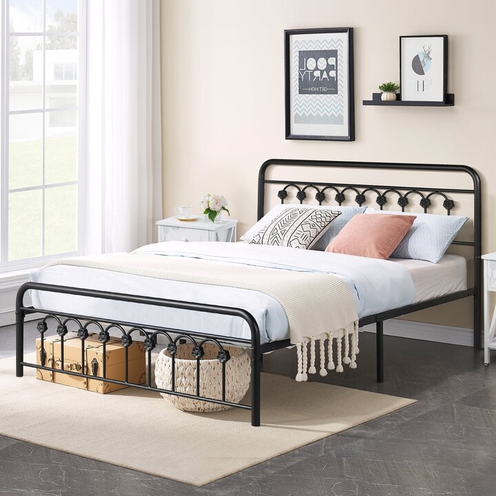 Metal Bed Frame with Headboard and Footboard Twin/Full/Queen Bed