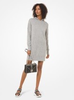 Thumbnail for your product : Michael Kors Crystal-Fringed Cotton-Blend Hoodie Dress