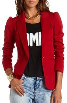 Thumbnail for your product : Charlotte Russe Woven Puff Sleeve Blazer Blazer