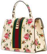 Thumbnail for your product : Gucci Sylvie floral print top handle bag