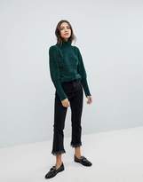 Thumbnail for your product : Warehouse Roll Neck Mutton Sleeve Chenille Sweater