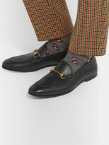 Thumbnail for your product : Gucci Brixton Horsebit Collapsible-Heel Leather Loafers