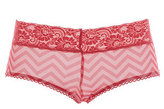 Thumbnail for your product : Charlotte Russe Lace-Topped Chevron Print Mesh Boyshort Panties