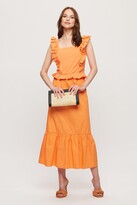 Thumbnail for your product : Dorothy Perkins Womens Orange Poplin Ruffle Co-ord Top