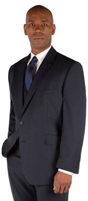 Centaur Big & Tall Navy semi plain big and tall 2 button suit jacket
