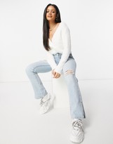 Thumbnail for your product : Parallel Lines knitted twist front jumper in white