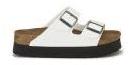 Birkenstock Papillio Women's Arizona Slim Fit Patent Double Strap Platform Sandals - White Patent