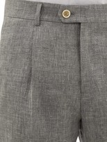 Thumbnail for your product : Brunello Cucinelli Single-breasted Linen-blend Hopsack Suit - Grey