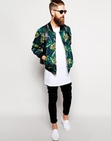 Thumbnail for your product : American Apparel Bomber Jacket with AO Leaf Print