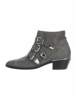 Thumbnail for your product : Chloé Leather Studded Accents Boots Grey
