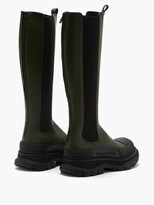 Thumbnail for your product : Alexander McQueen Tread-sole Leather Chelsea Boots - Khaki