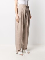 Thumbnail for your product : Jejia High-Rise Check-Print Straight-Leg Trousers