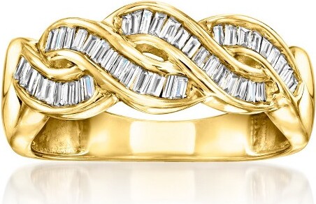 Ross-Simons Ross-Simons0.25ct.t.w.BaguetteDiamondTwistedRingin18ktGoldOverSterlingSize7