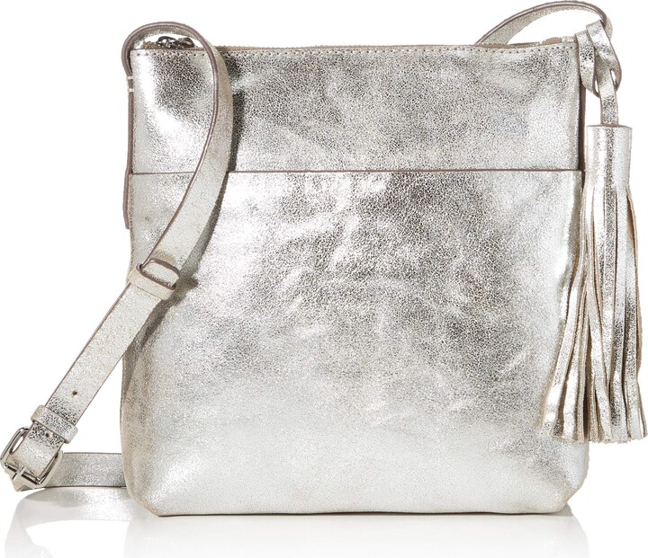clarks silver leather bag