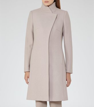 Reiss Hutton - Wrap-collar Coat in Brown, Womens