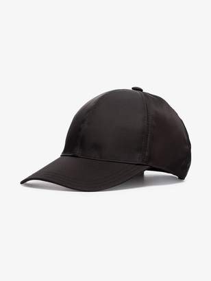 Prada black triangle logo baseball cap