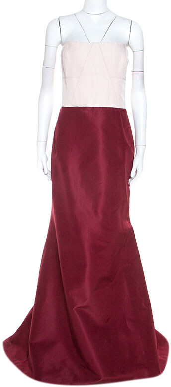 burgundy silk gown