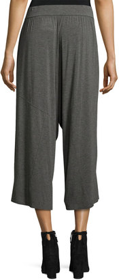Eileen Fisher Cozy Jersey Wide-Leg Cropped Pants