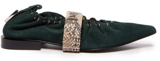 dark green flats womens