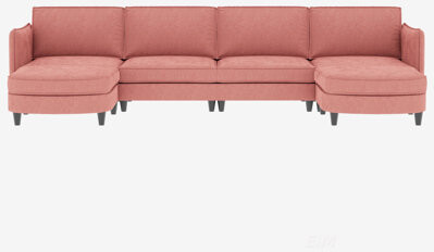 Latitude Run Large 6-Seater U-Shaped Sofa With Movable Ottoman And Arm Pockets Perfect For Modern Living Rooms And Offices