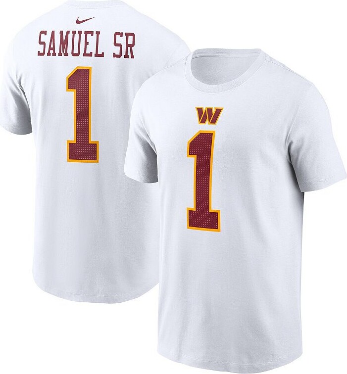 Men's Nike Deebo Samuel Sr White Washington Commanders Player Name & Number T-Shirt