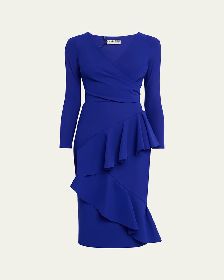 Chiara Boni La Petite Robe Bodycon Ruffle Midi Dress