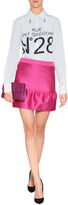 Thumbnail for your product : Moschino Cheap & Chic Satin Ruffle Hem Skirt in Fuchsia