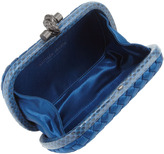 Thumbnail for your product : Bottega Veneta Satin-Snakeskin Knot Minaudiere, Blue