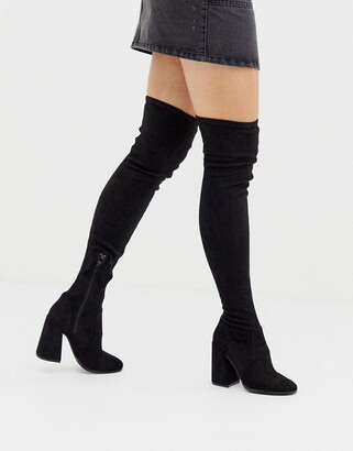 asos design kassidy heeled thigh high boots