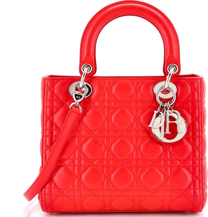 Christian Dior Lady Bag Cannage Quilt Lambskin Medium