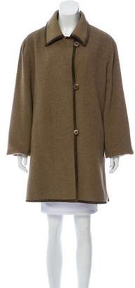Fleurette Suede-Trimmed Wool-Cashmere Coat