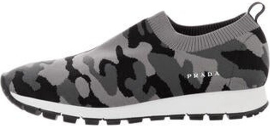 Prada Camouflage Print Sock Sneakers - ShopStyle