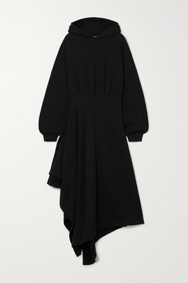 Balenciaga Hooded Asymmetric Cotton-jersey Wrap Dress