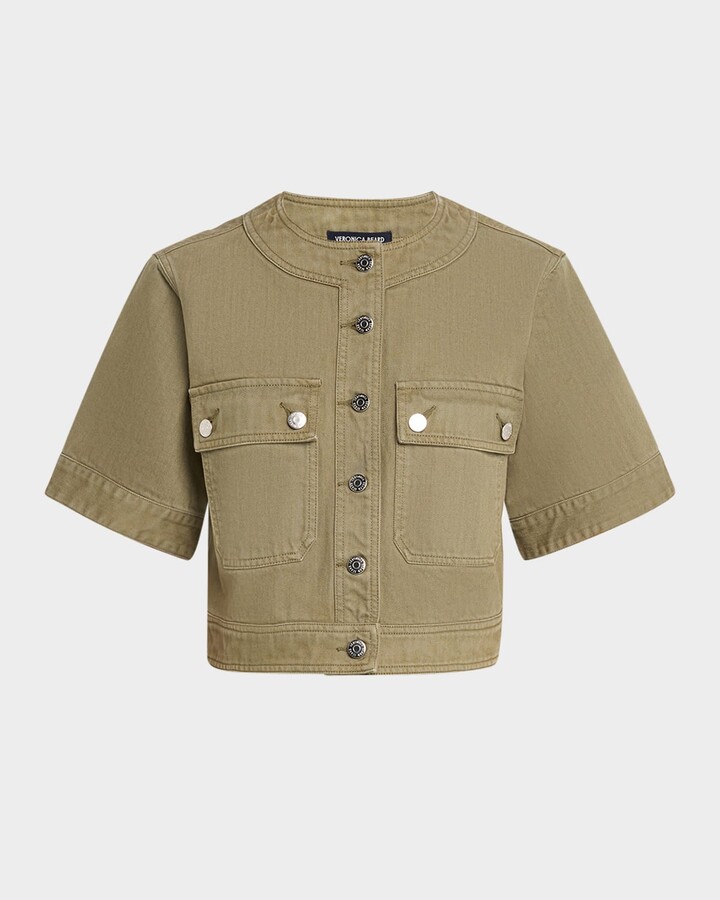 Veronica Beard Elias Short-Sleeve Denim Jacket