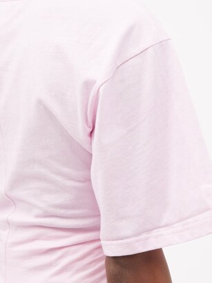 Isabel Marant Soyona Gathered Slit-hem Cotton-jersey T-shirt - Light Pink