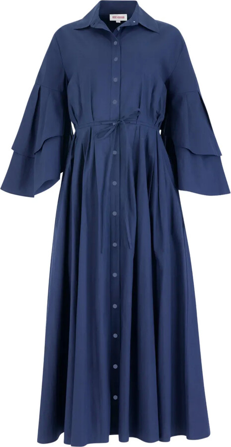 Rosie Assoulin Fiesta ruffled shirt midi dress